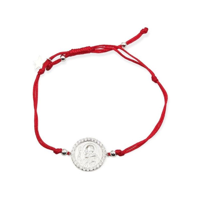 Pulsera San Benito Circón Estrella Cordón Rojo-1