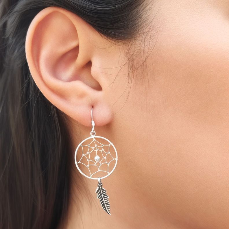 Aros Atrapasueños Grande Plata Fina 925-1