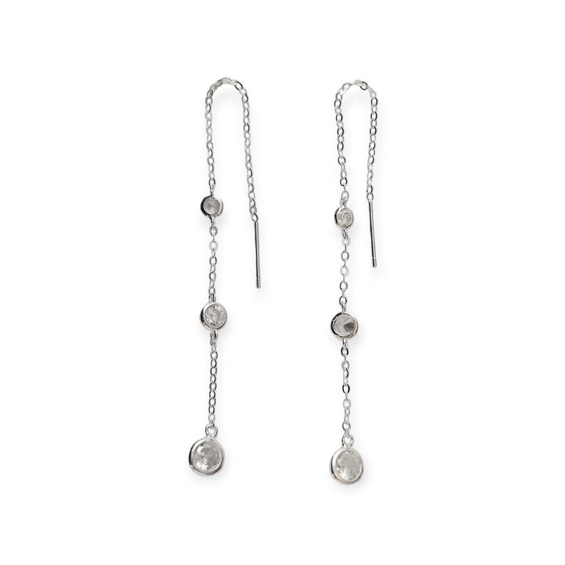Aros Alexa Circones Cadena Plata Fina 925-0