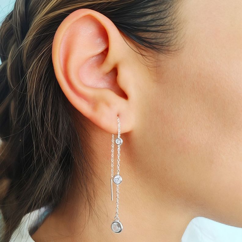 Aros Alexa Circones Cadena Plata Fina 925-2