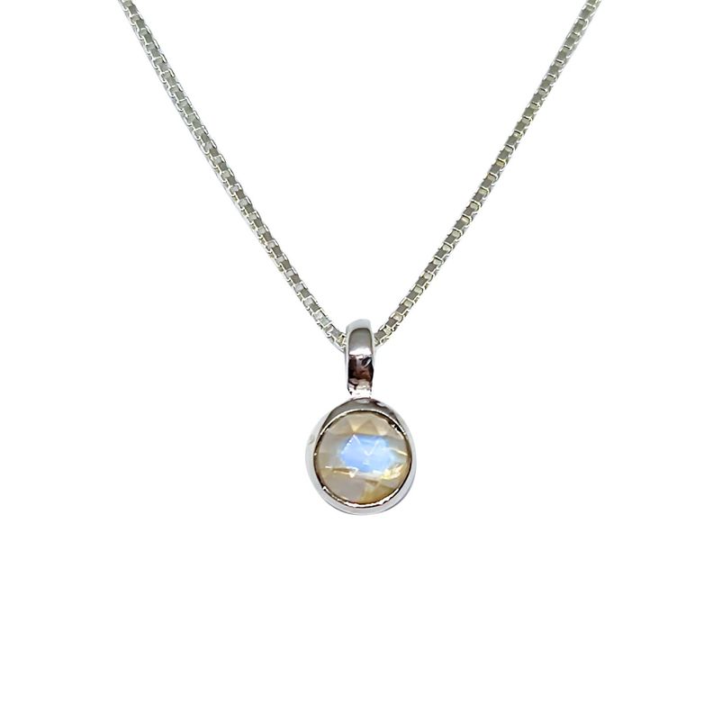 Collar Naisha Piedra Luna Plata Fina 925-1