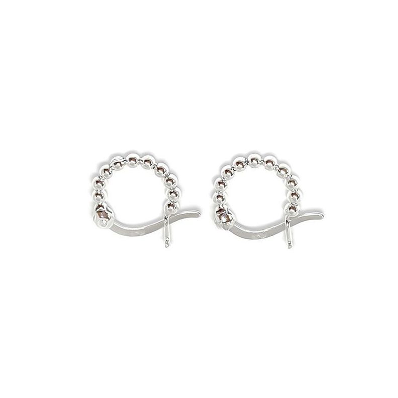 Aros Argollas Mini Bolitas 12mm Plata Fina 925-0
