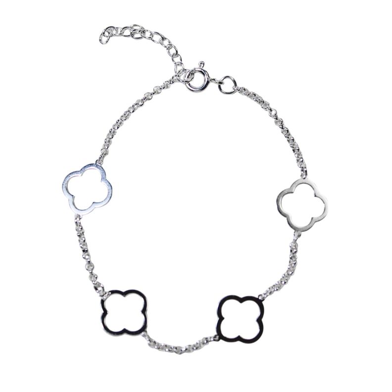 Pulsera Trébol Plata Fina 925-0