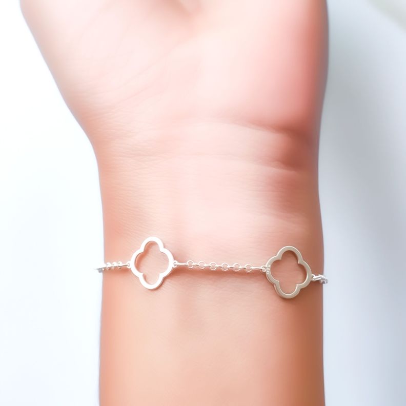 Pulsera Trébol Plata Fina 925-1