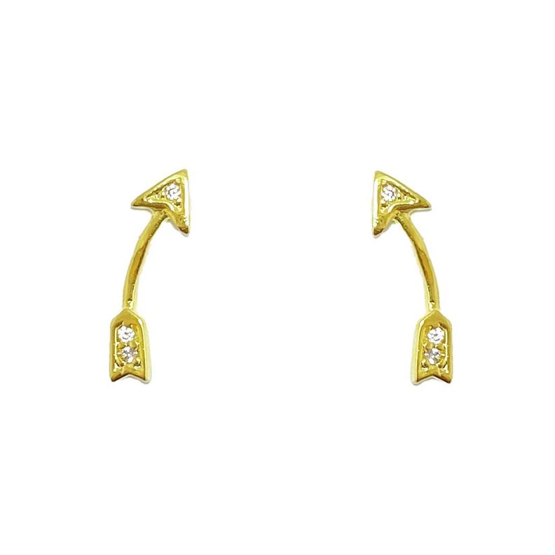 Aros Flecha Enchapado Oro 18K