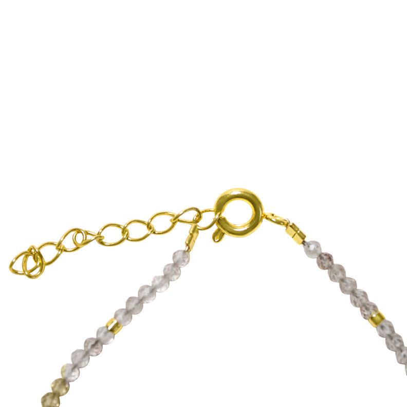 Pulsera Topacio Fume Mostacilla Enchapado Oro 18K-2