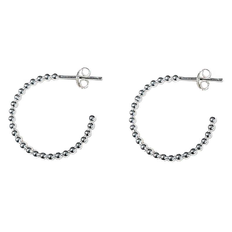 Aros Argolla Bolitas 22mm Plata Fina 925-0