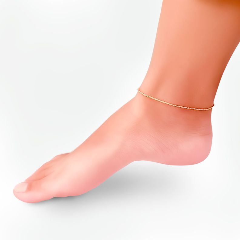Tobillera Cadena Singapur Enchapado Oro 18K-3