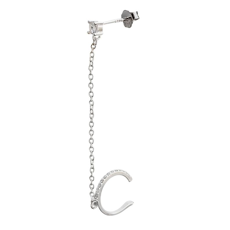 Aro Bidu Cadena Circón Plata Fina 925-1