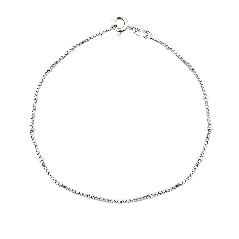 Pulsera Cadena Veneciana Donuts Mini Plata Fina 925