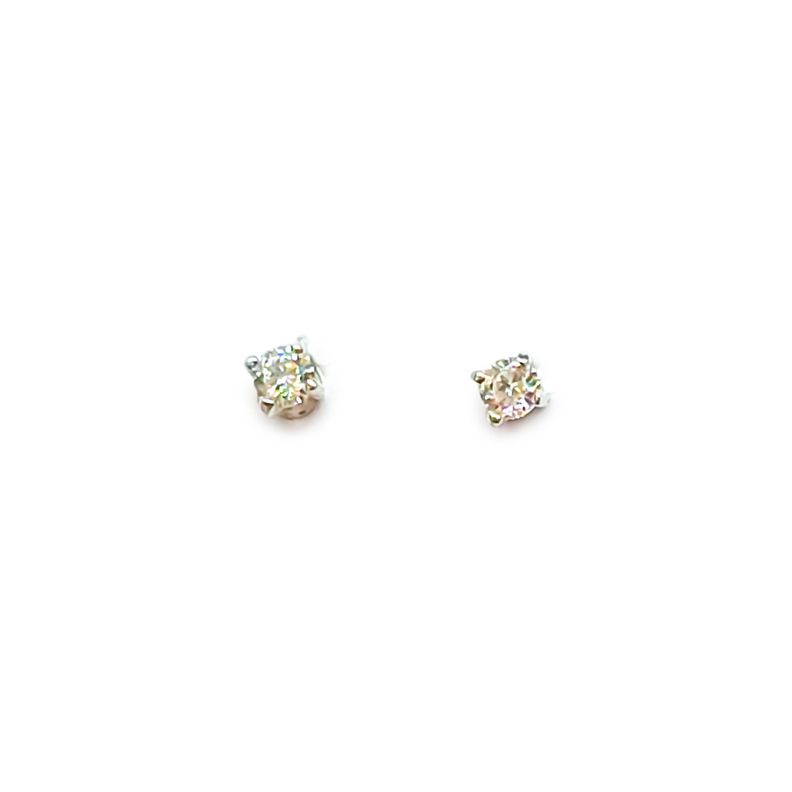Aros Circón Punto De Luz Blanco 2mm Grifas Plata Fina 925-0