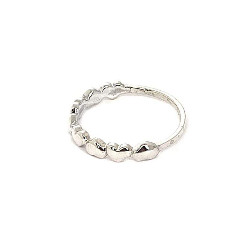 Anillo Medio Cintillo Corazón Plata Fina 925-1