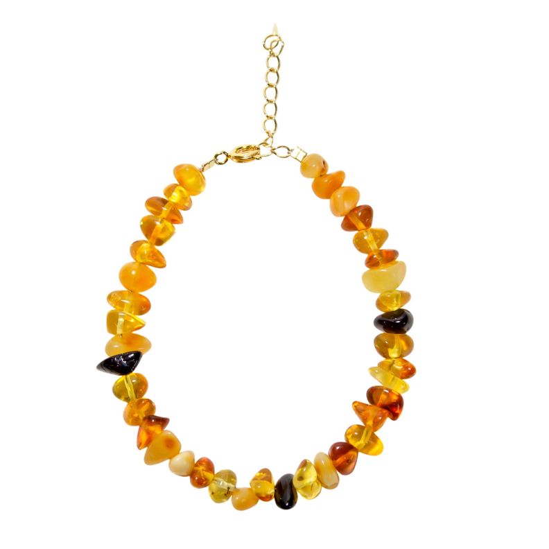 Pulsera Ámbar Chips Enchapada Oro 18K-0
