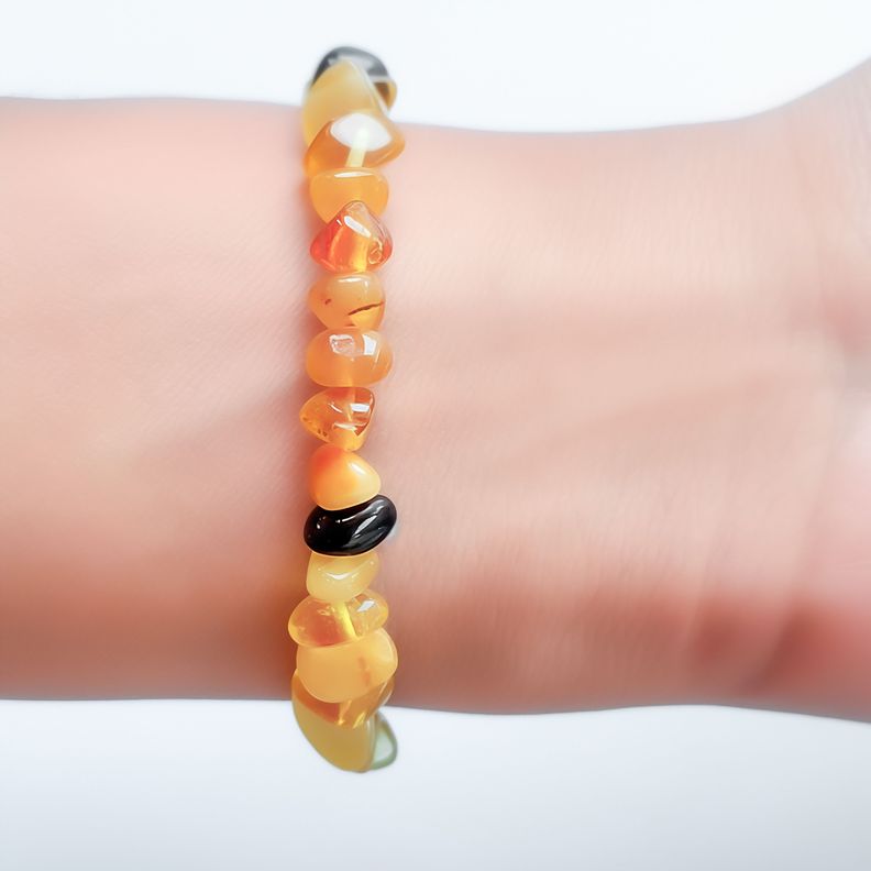 Pulsera Ámbar Chips Enchapada Oro 18K-1