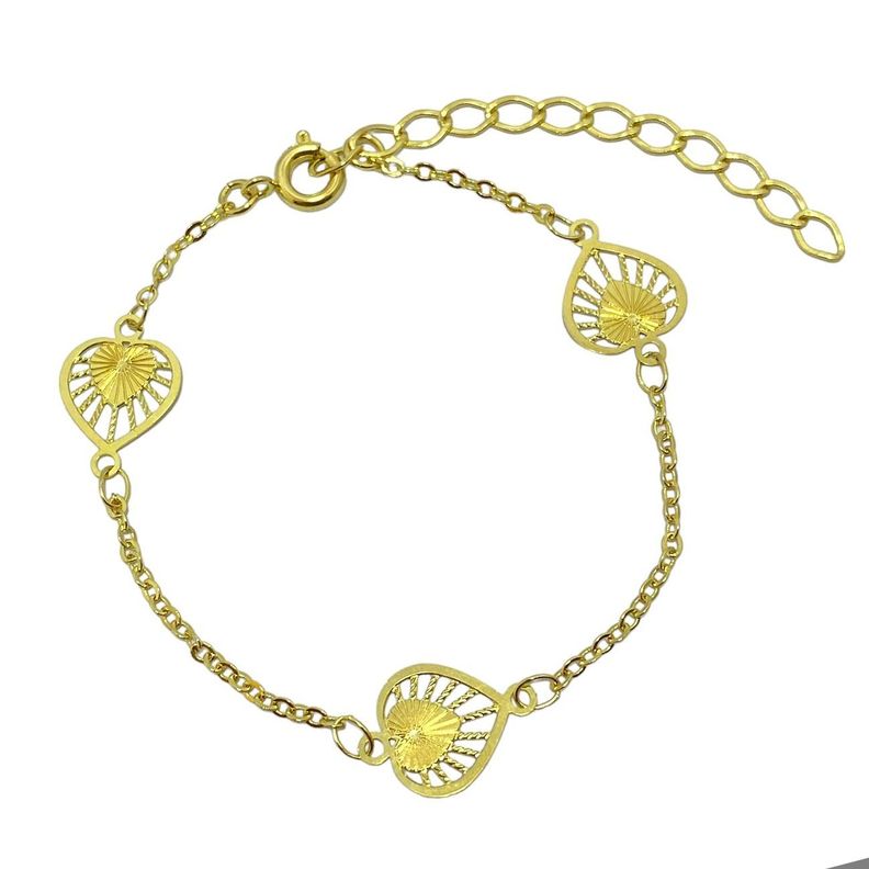 Pulsera Amparo Corazon Enchapado Oro 18K
