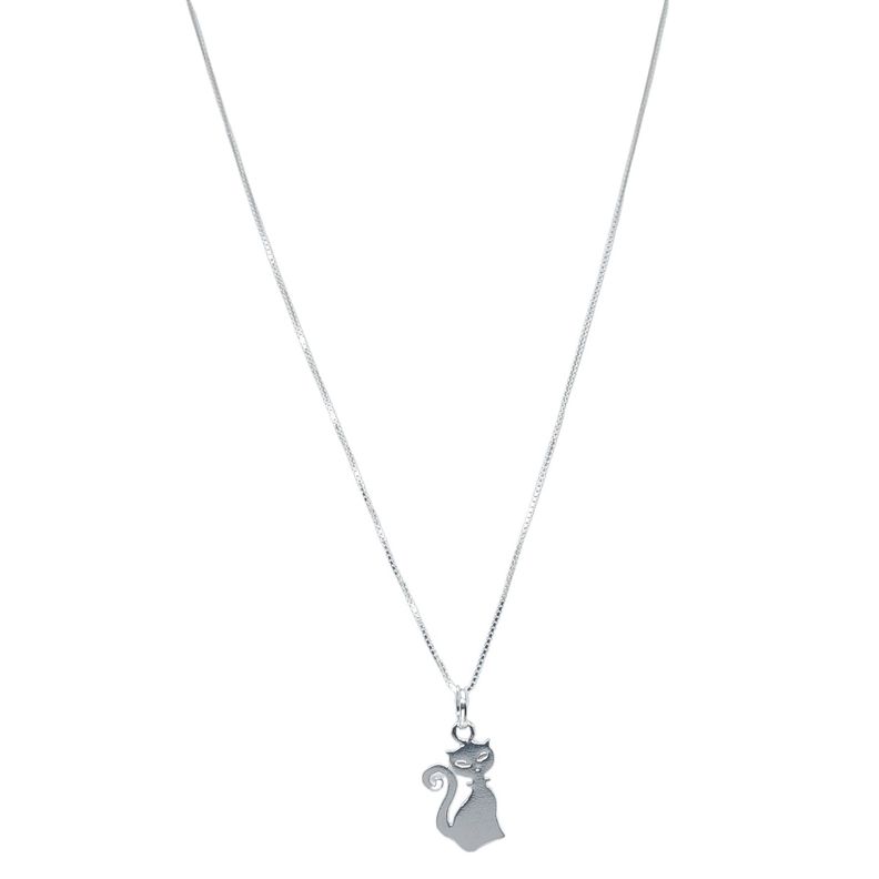 Collar Gato Cadena Veneciana Plata Fina 925-0