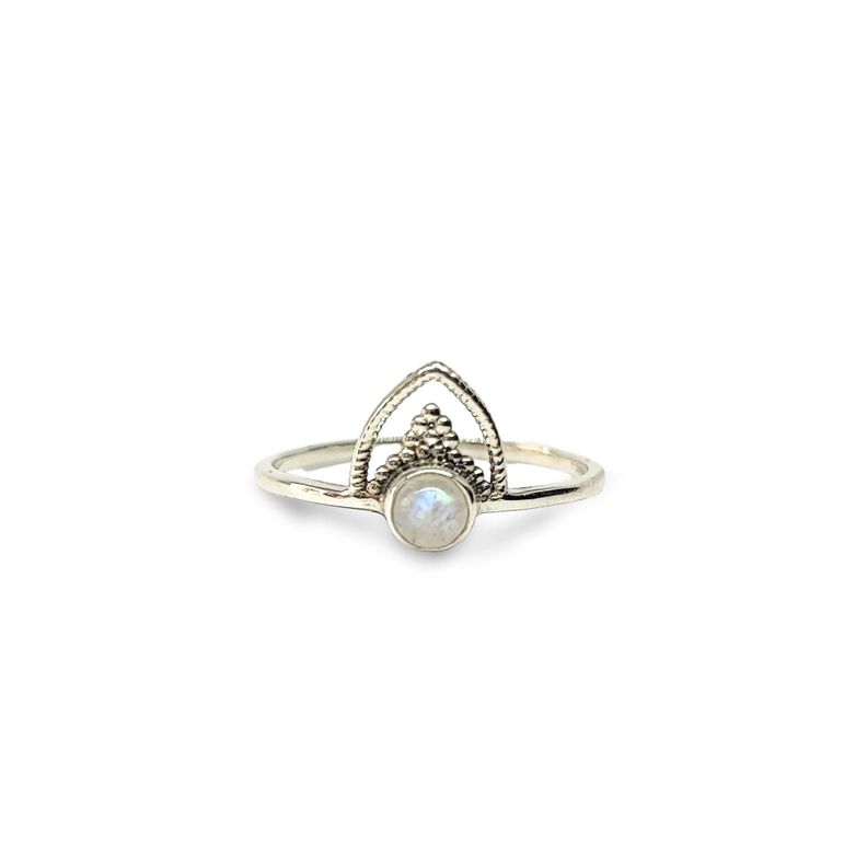 Anillo Prisha Piedra Luna Plata Fina 925#11-0