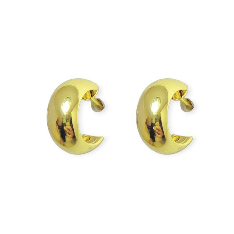 Aros Argollas Pequeña 12mm Enchapado Oro 18K-0