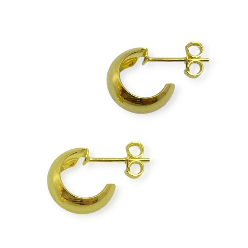 Aros Argollas Pequeña 12mm Enchapado Oro 18K-1
