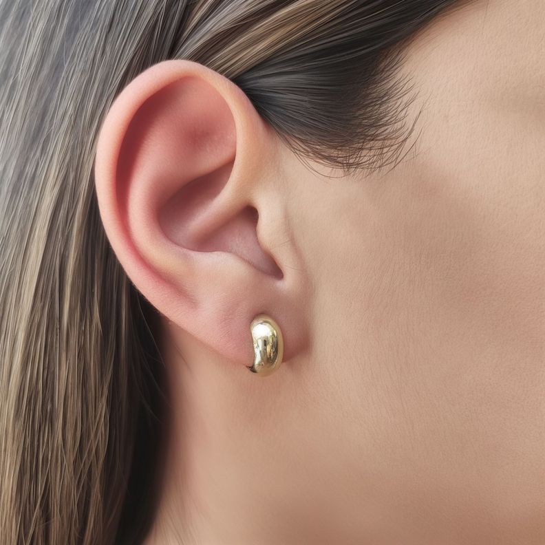 Aros Argollas Pequeña 12mm Enchapado Oro 18K-3