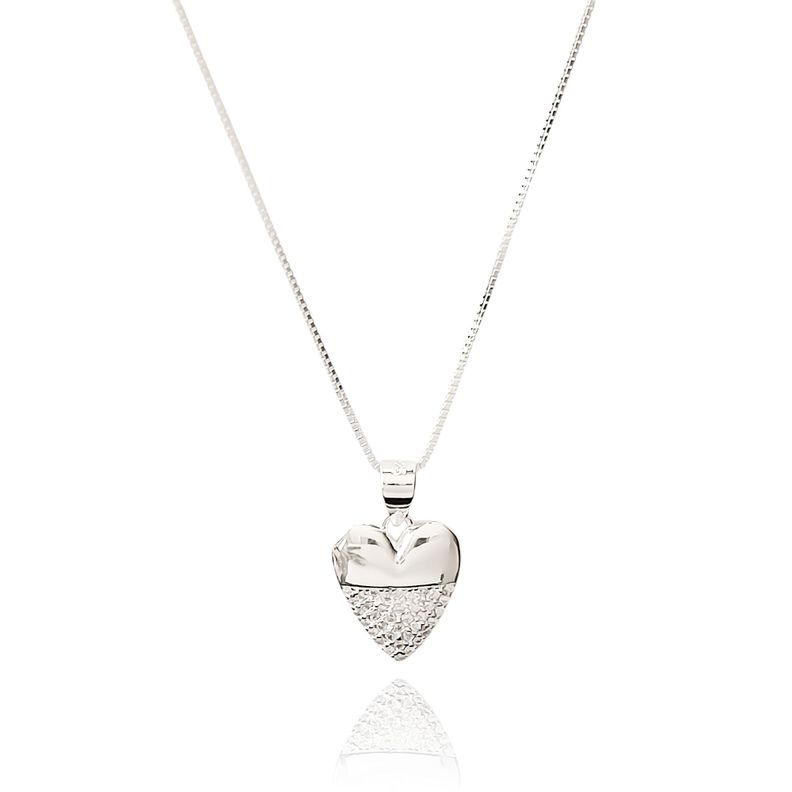Collar Corazón Carlota Circón Plata Fina 925-0