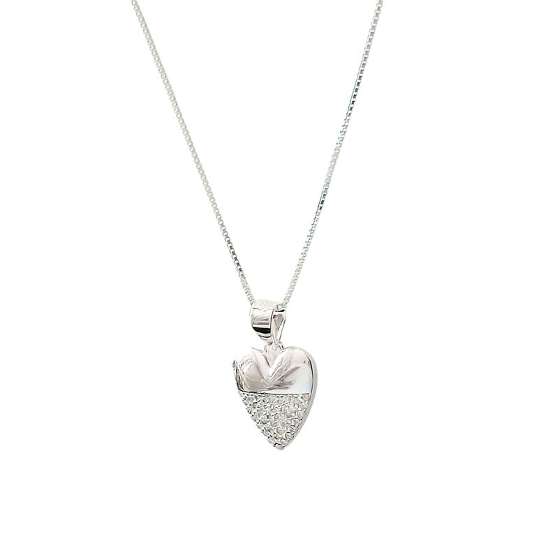 Collar Corazón Carlota Circón Plata Fina 925-1