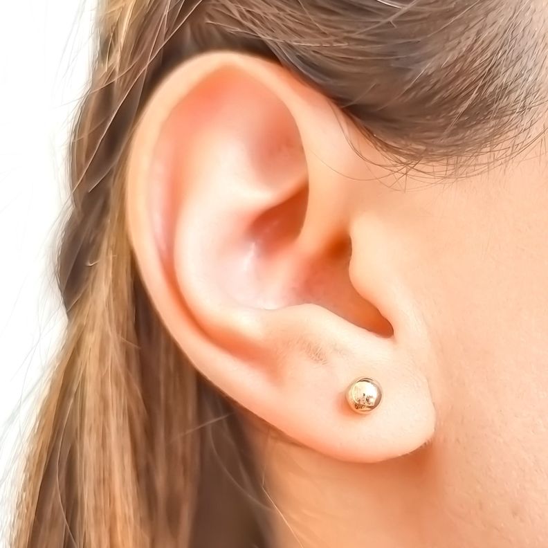 Aros Abridores Bolita Laminado Oro 18K-1