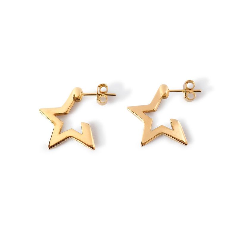Aros Estrella 4 Puntas Enchapado Oro 18K-0