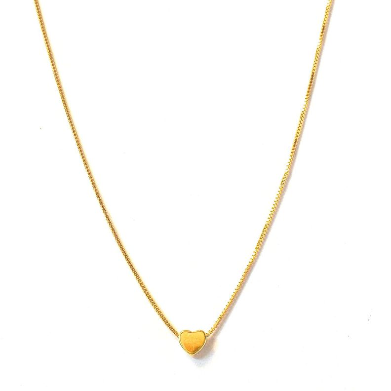 Collar Mini Corazón Enchapado Oro 18K-0