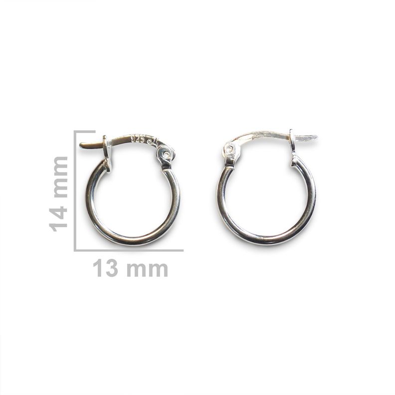Aros Argollas Pequeñas 14mm Plata Fina 925-1