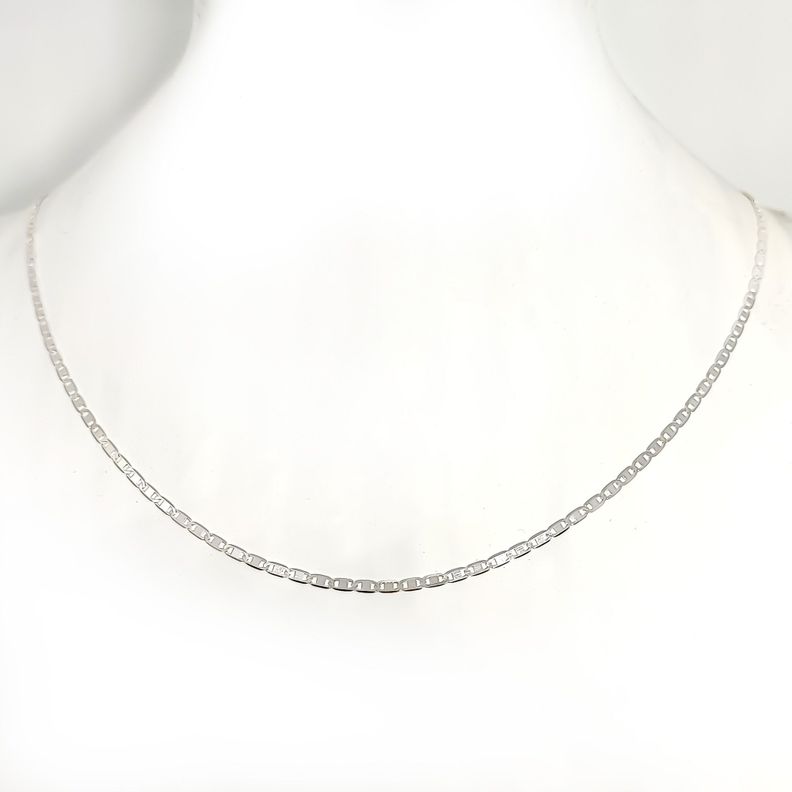 Cadena Plana 50cm Plata Fina 925-0
