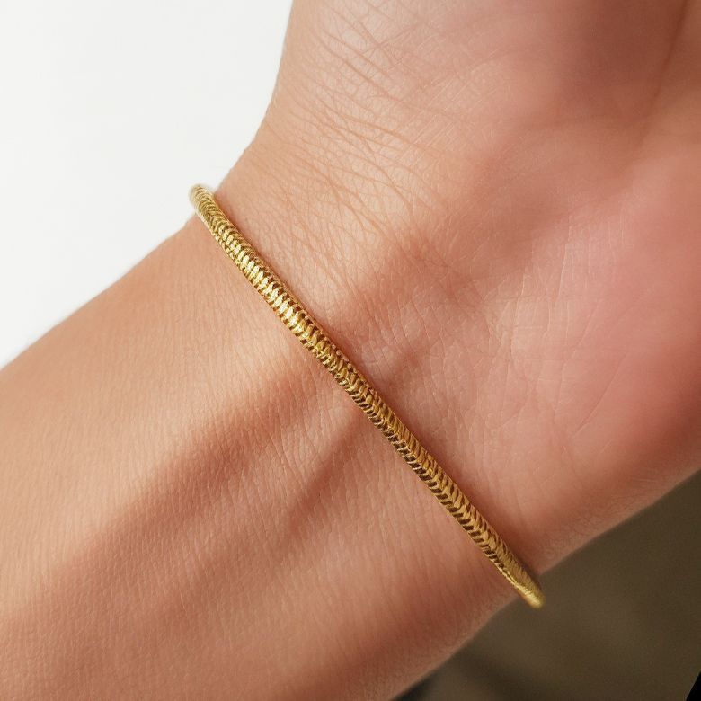 Pulsera Cordón Enchapado Oro 18K-2