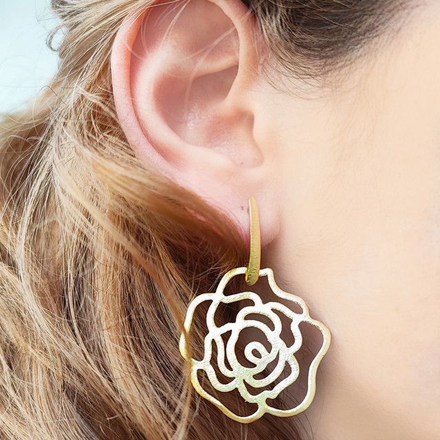 Aros Rosa Calada Satinada Enchapado Oro 18K-1