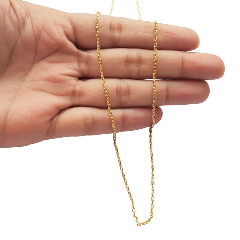 Cadena Eslabón 2x2mm Enchapado Oro 18K 50cm-2