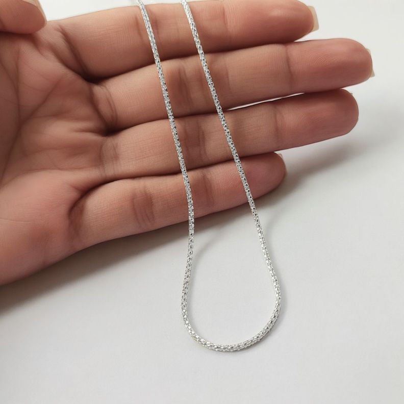 Cadena Cordón Espuma 50cm Plata Fina 925-3
