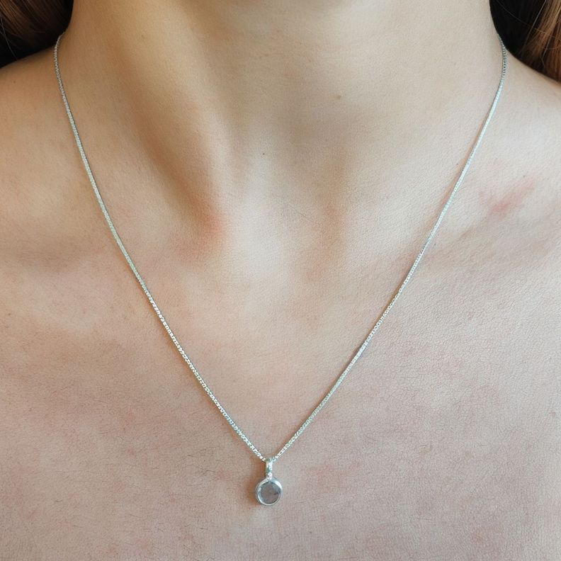 Collar Naisha Cuarzo Blanco Plata Fina 925-3