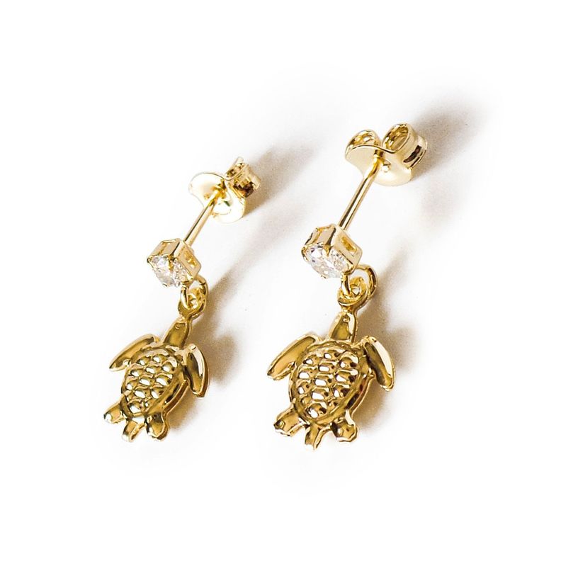 Aros Tortuga 1 Circón Enchapado Oro 18K-0