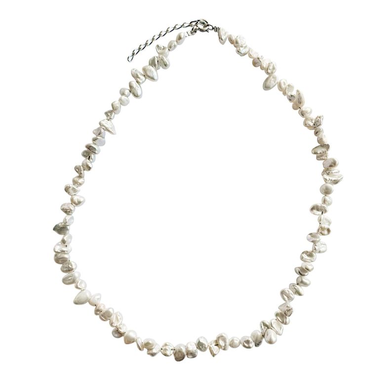 Collar Perla Biwa Plata Fina 925-0