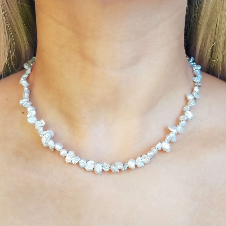 Collar Perla Biwa Plata Fina 925-1
