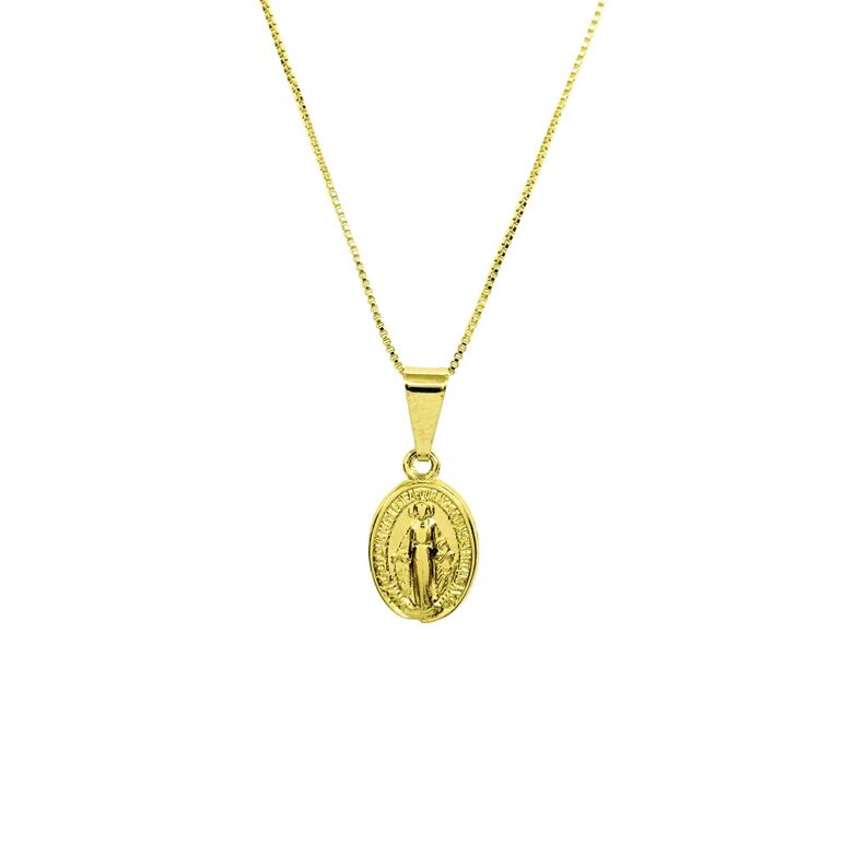 Collar Virgen De Los Rayos Veneciana Enchapado Oro 18K-3
