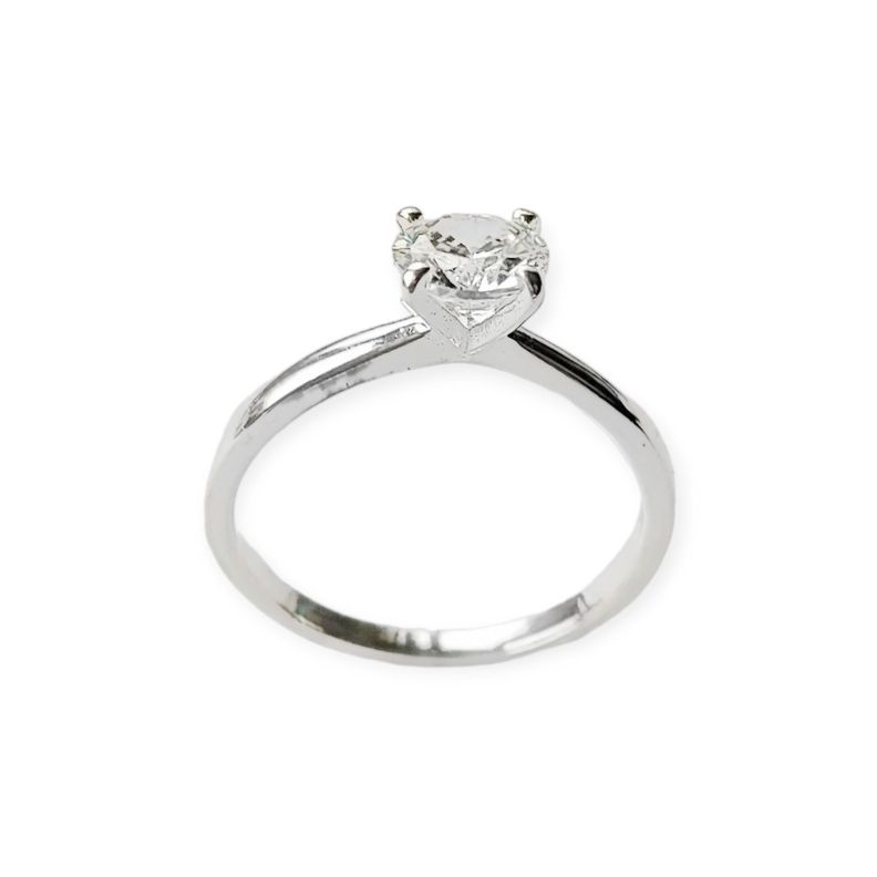 Anillo Solitario # 16 Plata Fina 925-0