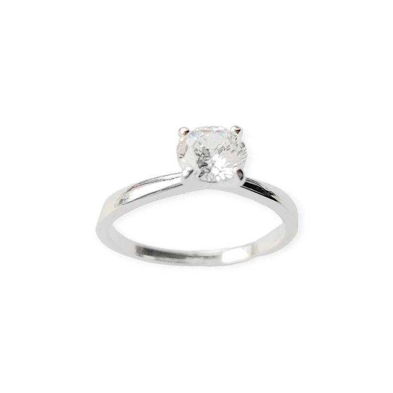 Anillo Solitario # 16 Plata Fina 925-1