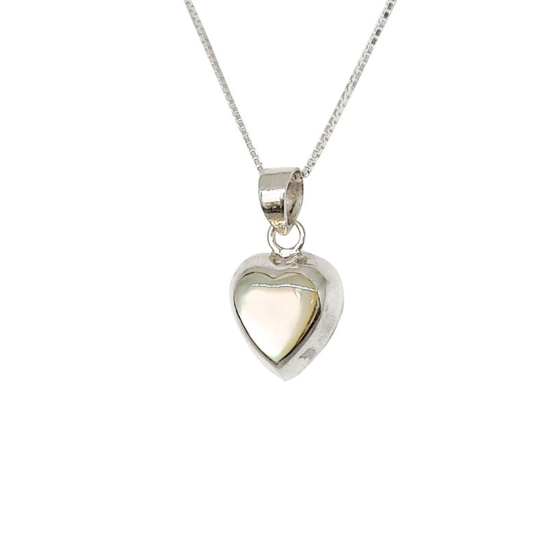 Collar Corazon Nacar Plata Fina 925