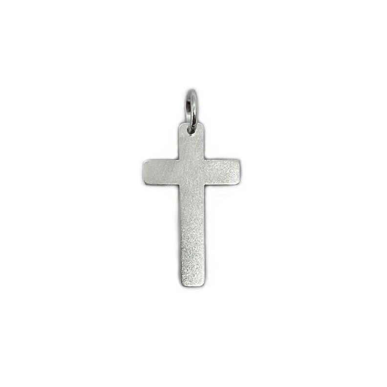 Colgante Cruz Satinada Plata Fina 925