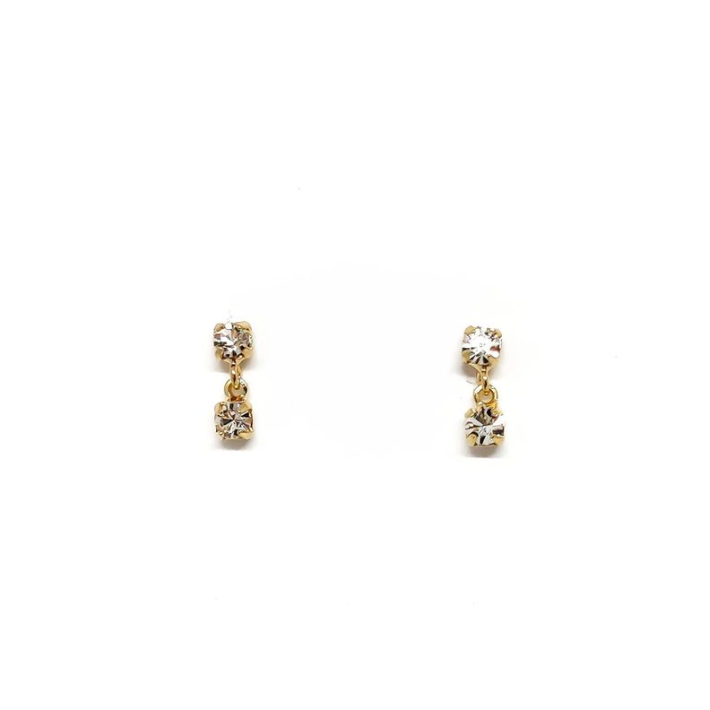 Aros 2 Circones Enchapado Oro 18K Dorado