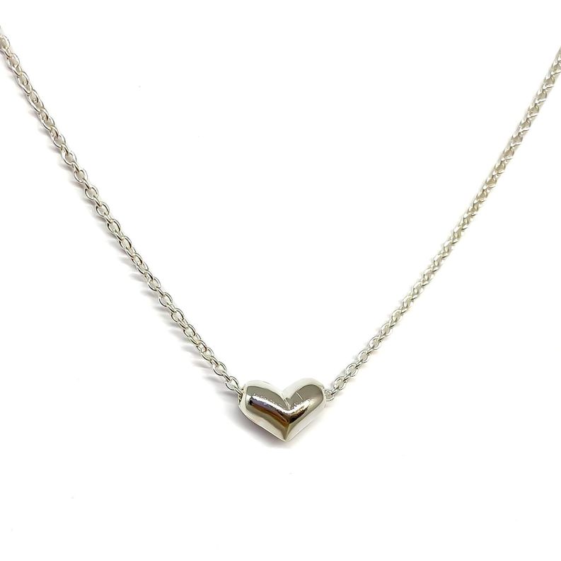 Collar Corazon Pequeno Plata Fina 925