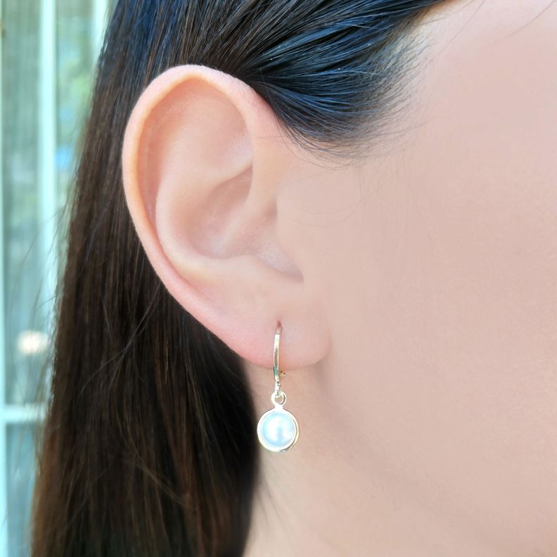 Aros Argolla Perla Enchapado Oro 18K-2