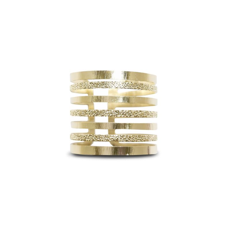 Anillo 7 Líneas Enchapado Oro 18K Ajustable-1