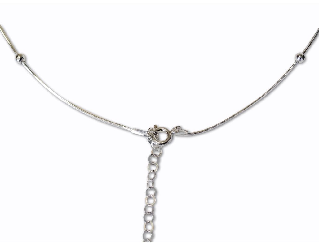 Collar bolitas cadena cola topo Plata Fina 925-1