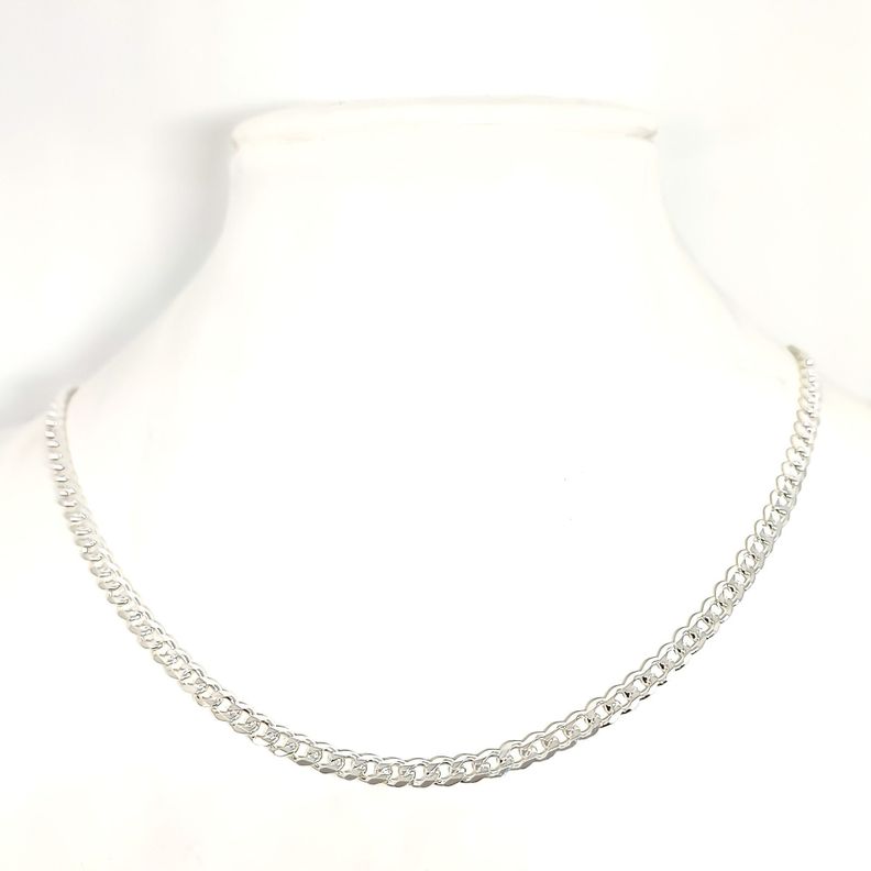 Cadena Grumet Mediana 60cm Plata Fina 925-0